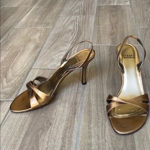 Stuart Weitzman Bronze Slingback  Heeled Sandals